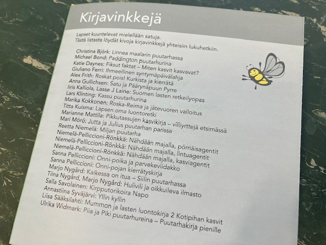 kirjavinkkiluettelo 