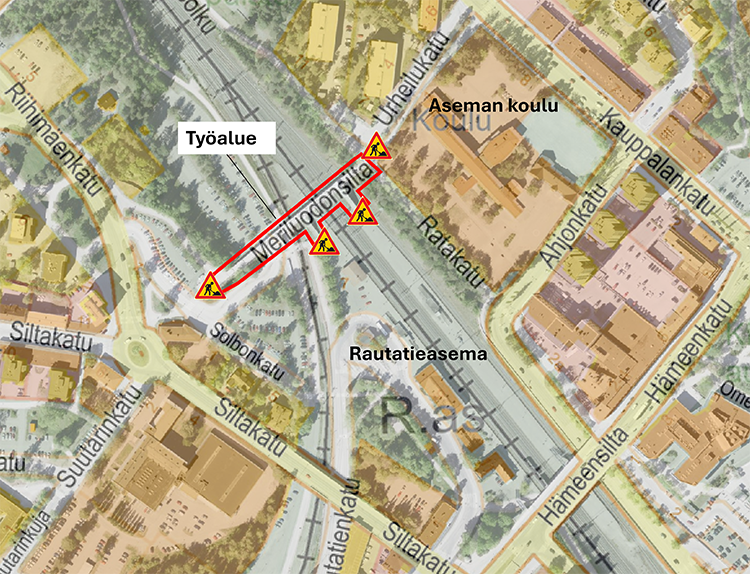 Meriluodonsilta kartalla