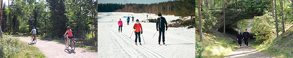 Kuvakollaasi hiihtäjistä