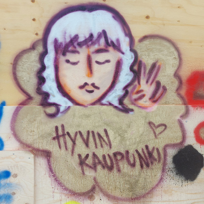 Hyvin kaupunki graffitti
