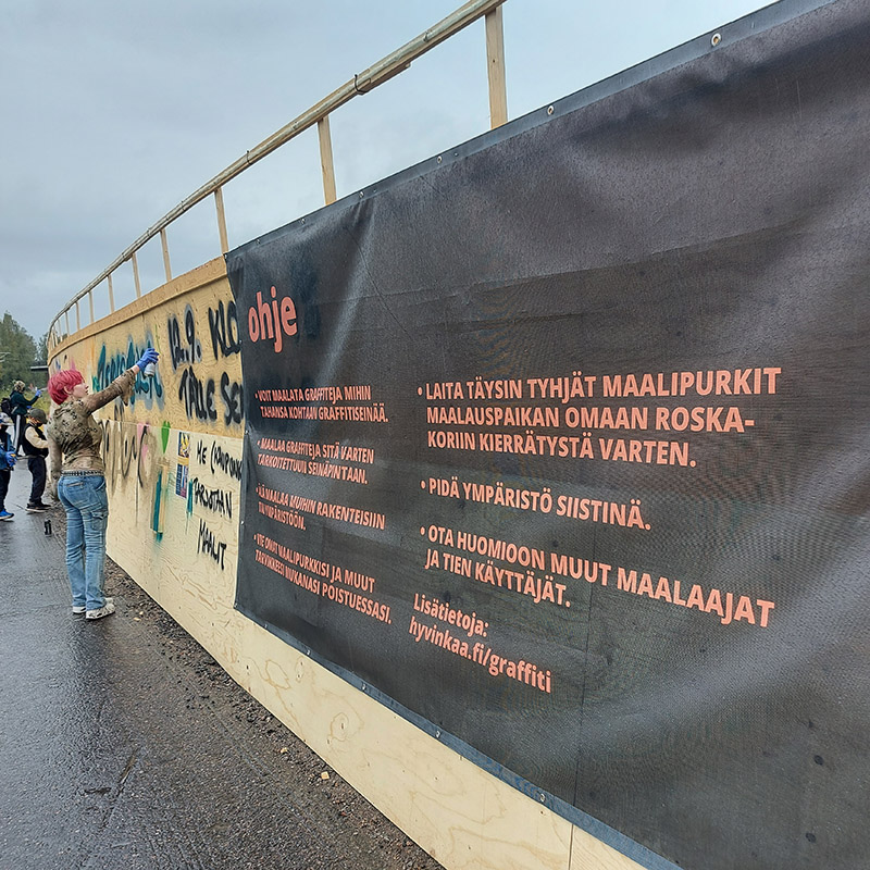 ohjeet graffittiseinälle