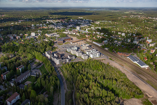 Ilmakuva keskustan suuntaan