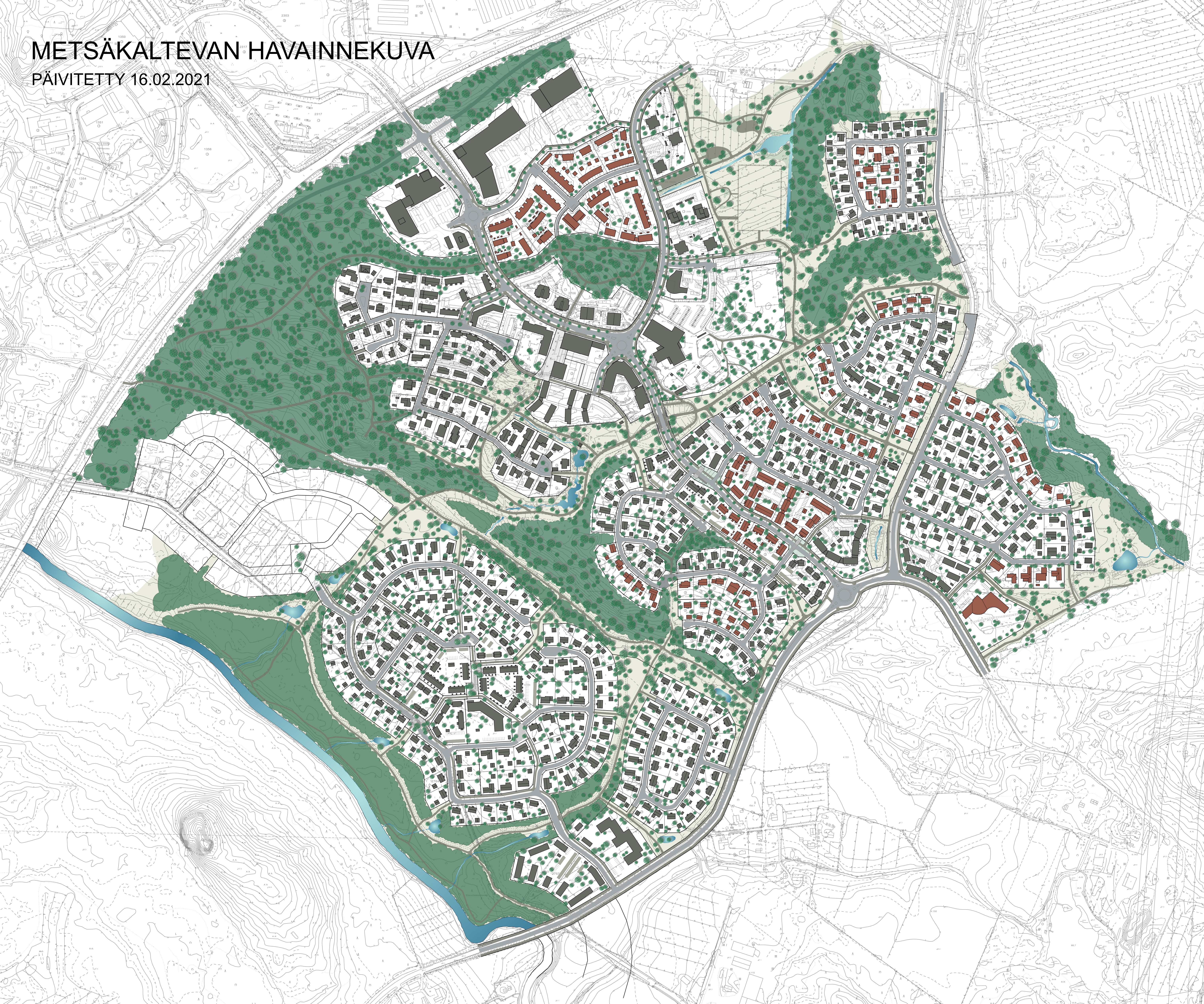 Kuvassa Metsäkaltevan havainnekuva