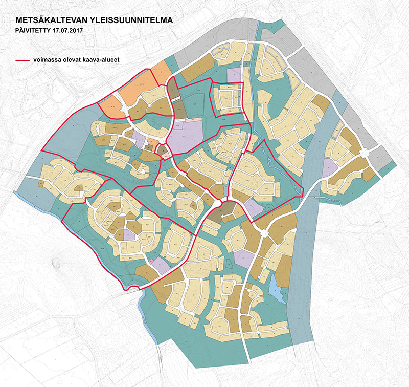 Kuva metsäkaltevan yleissuunnitelmasta