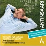 Kuvassa Antinsaaren esitteen kansi, jossa lukee Antinsaari