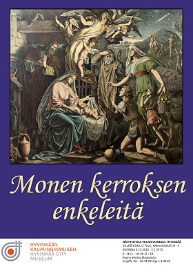 Mainoskuva Monen kerroksen enkeleitä -näyttelystä Tässä on mainoskuva Monen kerroksen enkeleitä -näyttelystä.