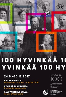 Hyvinkää 100-juhlanäyttely Tässä on mainoskuva Hyvinkää 100 -näyttelystä.