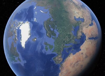 Maapallo Google Earth-ohjelmalla nähtynä