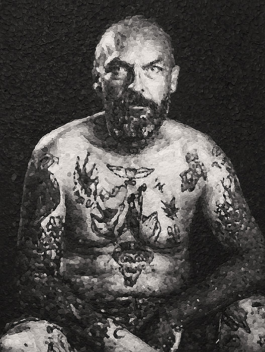 Kuvassa Henrik Jacobin teos Tattooed One