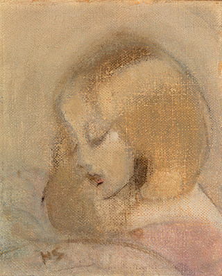 Helene Schjerfbeck: Annuli lukee Kuvassa Helene Schjerfbeckin teos "Annuli lukee"