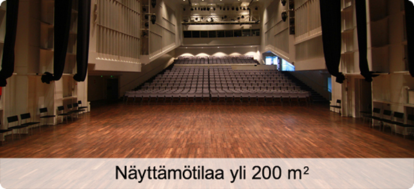 Näyttämötilaa yli 200 m2