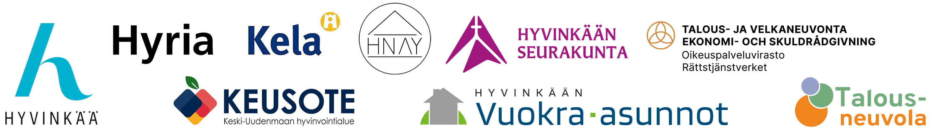 Kuvassa yhteistyökumppaneiden logoja