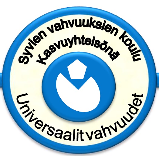 Kuvassa lukee Syvien vahvuuksien koulu - Universaalit vahvuudet