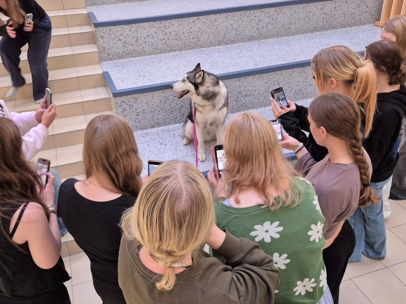 oppilaat kuvaavat guccia