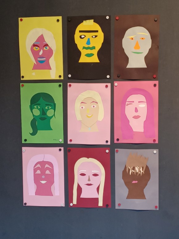 museolla tehtyjä värikkäitä kollaaseja