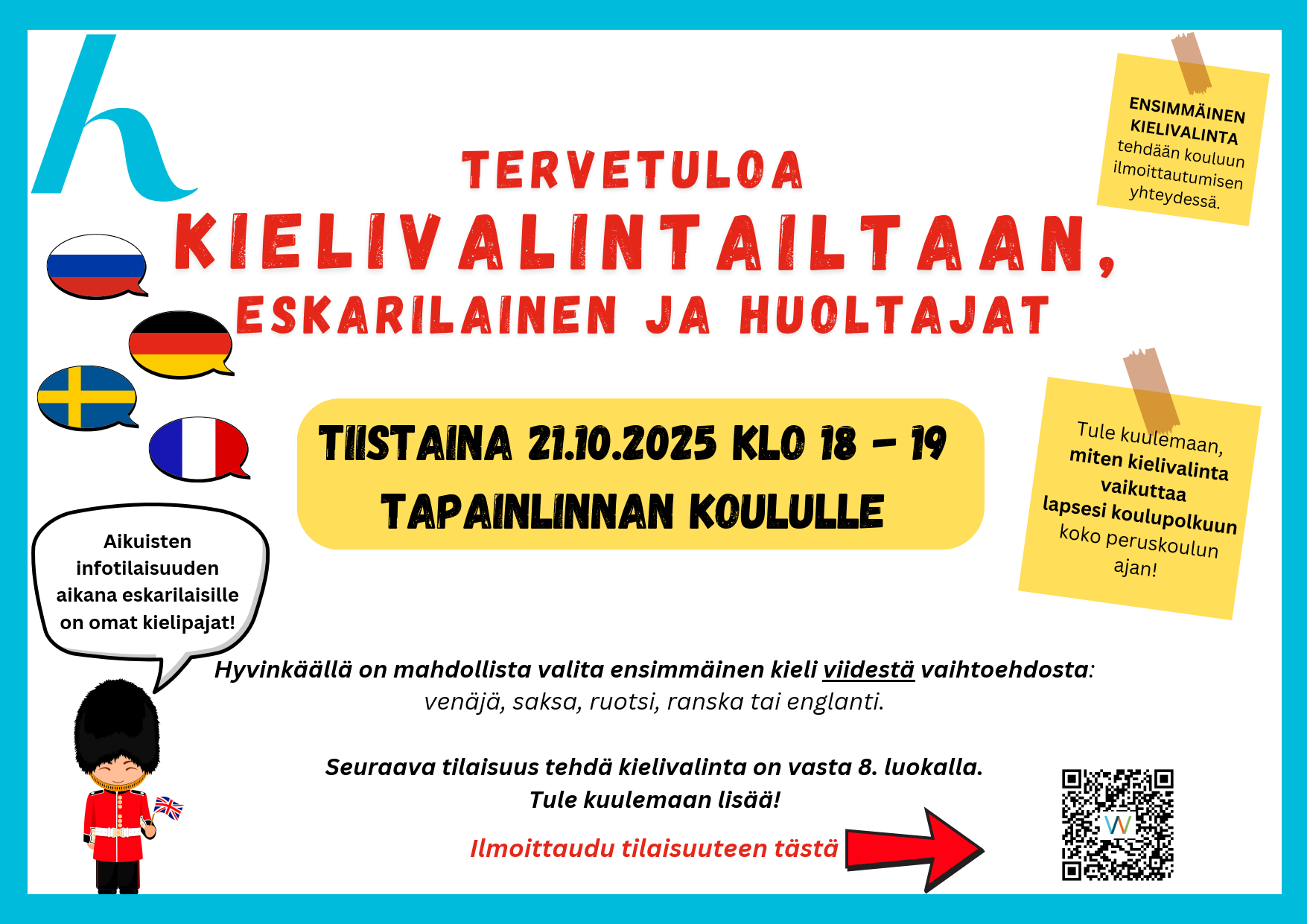 Mainoskuva kielivalintaillasta vuodelle 2026