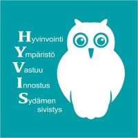 Hyvis-logo: Hyvinvointi, Ympäristö, Vastuu, Innostus, Sydämen sivistys