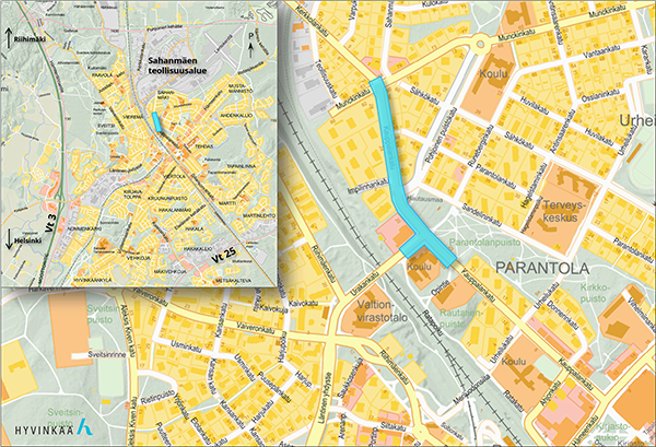 Kauppalankatu työalueen sijaintikartta 2025