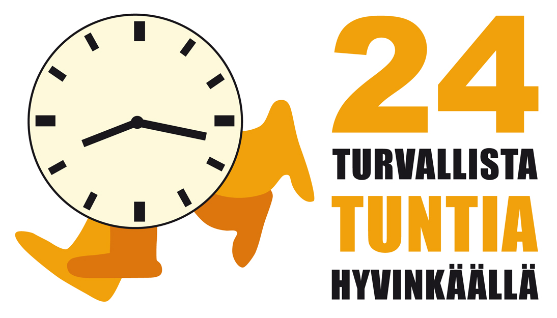 Kuvassa 24 turvallista tuntia Hyvinkäällä logo tekstinä