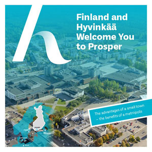 Kuvassa esitteen Finland and Hyvinkää Welcome You to Prosper