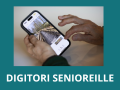 Kuvassa puhelin ja kädet sekä teksti "Digitori senioreille"