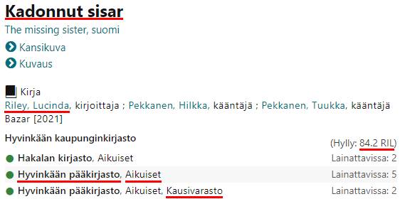 Kadonnut sisar malli