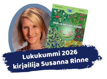 Kuvassa Lukukummi ja tekstinä Lukukummi 2026 Susanna Rinne