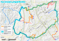 Kuvassa kartta Hyvinkään ympäri menevästä ladusta