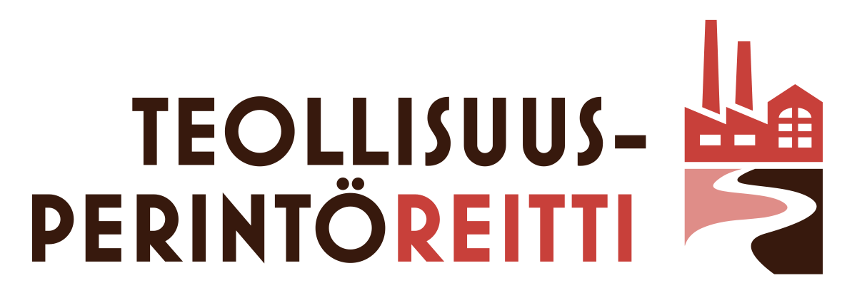 Puna-musta logo, jossa lukee Teollisuusperintöreitti