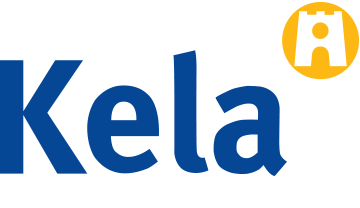 Kuvassa Kelan logo tekstinä ja linkki Kelan internet-sivuille