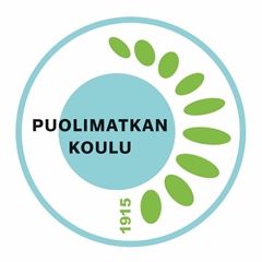 Kuva Puolimatkan koulun logosta, jossa lukee koulun nimi